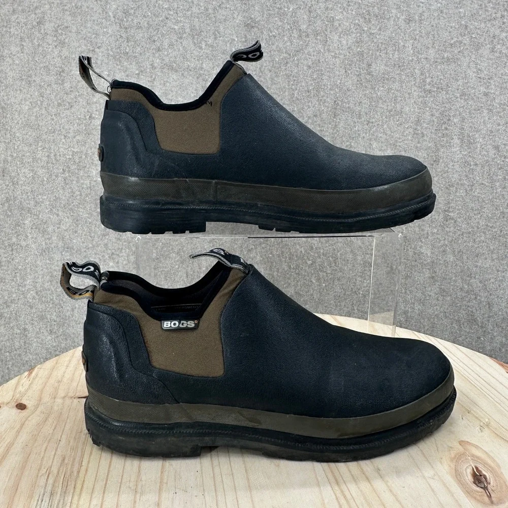 Bogs Tillamook Bay Romeo Boots Mens 11 Black Brown Waterproof Slip On